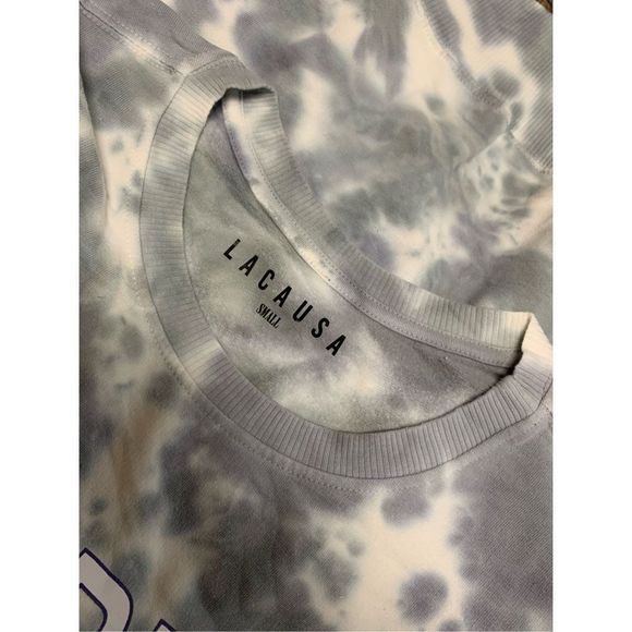 LACAUSA Anthropology, Women’s Blue Gray Tie Dye Oversized Sweater, Small, NWT - Picture 5 of 7